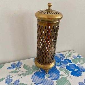 Vintage brass Moroccan style candle holder